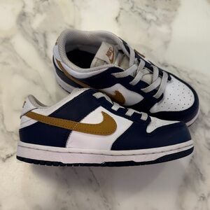 Nike Kids Sneakers - Navy, White, and Gold
